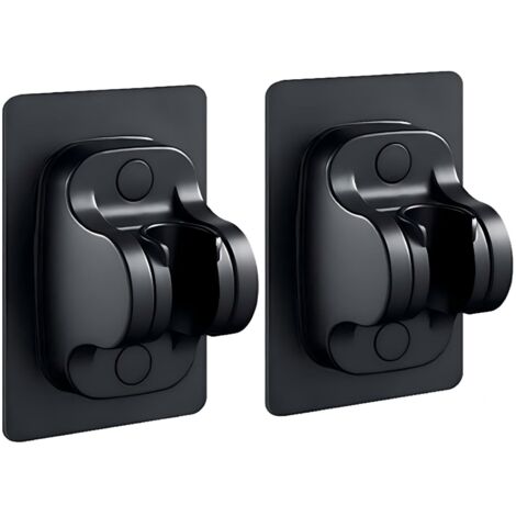 Support de Douche à Main sans Perçage,Support de Pommeau de Douche Mural avec à Angle Réglable,Imperméable,Adhésif Puissant,Universel Support de Douche pour Salle de Bains(Noir 2PCS)