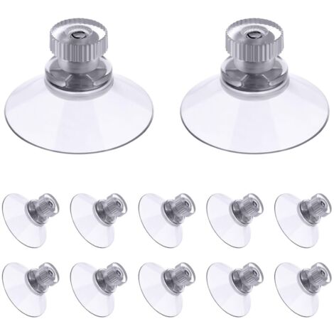 ventouse a visser, 12 Pièces 30mm Ventouses Transparentes avec Filetage, Extra Fortes PVC Plastique Suspension Rideau Isolant Ventouse pour Camping Car, Fenêtre, Salle de Bain, Van