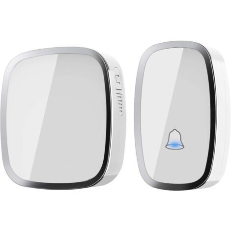 Sonnette de Porte, Carillon sans Fil Eléctrique Etanche à 300 Mètres de Portée, Kit de Carillon avec LED Flash et 36 Sonneries 4 Niveau Volumes pour Urgence, Maison, Hôtel-Un Emetteur et Un Récepteur (1/5)