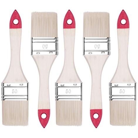 Set de pinceaux plats 5 pièces, Largeur 2 pouce-5 pièces, Set de pinceaux à peindre avec manche en bois, pinceau à peinture 5PCS, série 30, A0200-300520