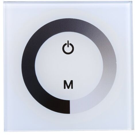 Contrôleur de commutateur Mural de gradateur de Panneau Tactile, contrôleur de commutateur Mural de gradateur de Panneau Tactile de Couleur Unique Bande de lumière LED DC 12V-24V(Blanc)