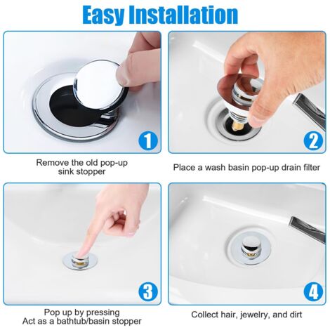 2 Pièces Bonde De Lavabo, Bouchon Lavabo Salle De Bain, Pop Up Universel Bouchon De Lavabo Filtre Pour Trou Evacuation 32 A 40 Mm 98813784 2 Pièces Bonde De Lavabo, Bouchon Lavabo Salle De Bain, Pop Up Universel Bouchon De Lavabo Filtre Pour Trou Evacuation 32 A 40 Mm 98813784
