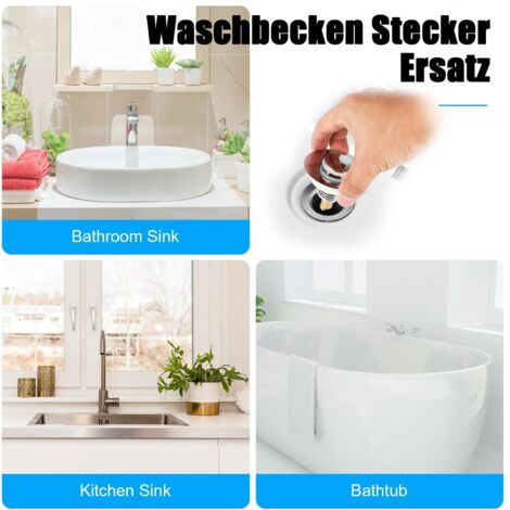2 Pièces Bouchon Lavabo Universel 40 Mm – Bonde Réglable Anti-Bouchon Poisson Rouge, Noir – Salle De Bain & Cuisine