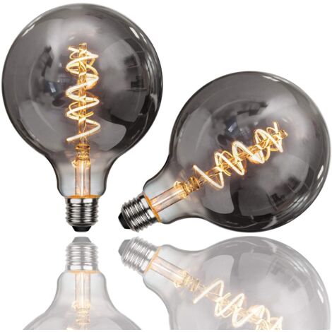 Ampoule Edison,2 Pièces E27 G125 4W Ampoule LED Vintage Lampe Décorative Ampoules Rétro Filament Ampoule Antique Blanc Chaud pour Restaurant, Café, Windows,Showrooms,Ampoules à Incandescence