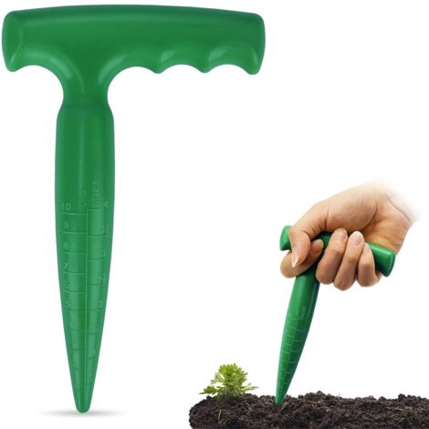 Outil Plantoir à Bulbes - Jardinière à Bulbe avec Échelle de Mesure Pour Une Plantation Précise,Idéal pour Plantoir des Légumes et des Fleurs (Vert)