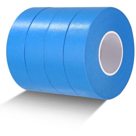 4 Rouleaux Ruban de Masquage Peinture 50mx24mm Papier Peinture de Peintre Carrosserie Peinture Masquage pour peindre,rénover,vernir(bleu)