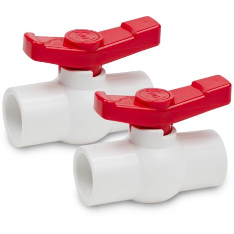 2 Pcs 25MM Robinet à bille en PVC, robinet d'arrêt d'eau de robinet, robinet à poignée à 90 degrés, raccords de tuyauterie (1/5)