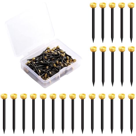 60 Pièces Petit Clous de Suspension, Picture Nails Clous Tête Plate fixations pour cadres accroche cadre tableau pour le Travail du Bois et Les Cadres Photo à Suspendre, 1,3x25mm (1/5)