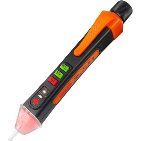 Stylo Testeur de Tension, Testeur Électrique avec Lumière, Detecteur de Tension avec Buzzer Sonore et Lumineux, Détecteur de Tension sans Contact, Double Sensibilité 12V1000V/48V1000V