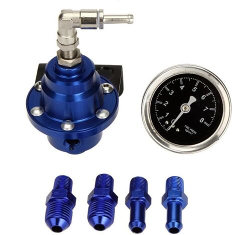 RéGulateur de Pression de Carburant RéGlable de Jauge de Pression de Carburant de Voiture de Haute Performance Bleu