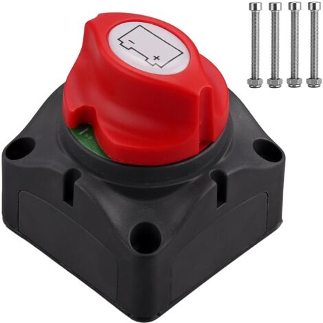 Interrupteur principal 12-48V 275A, Coupe Circuit Batterie ON/OFF avec Bornes en Cuivre, étanche IP45 pour Voiture, Bateau, Caravane, Camping-car, Quad, UTV, Camion