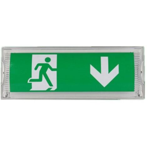 Lampe d'éclairage de secours à LED, avec batterie de secours jusqu'à 3 heures, Classe de protection : IP 65, Panneau d'indication de sortie/urgence, signe lumineux, Lumineux