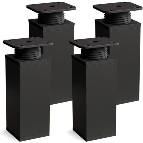 Pieds de meubles lot de 4 Design: Noir mat Hauteur : 60mm réglables Forme angulaire