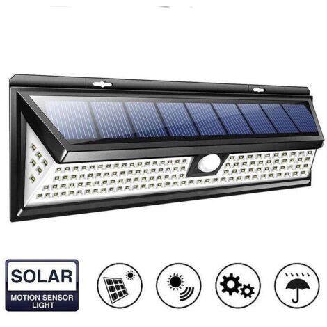 118 LED Applique Lampe murale solaire Extérieur à détecteur de corps 1000 Lumen Lampe murale à détecteur de mouvement IP65 Lampe murale solaire d'extérieur pour jardin (1/5)