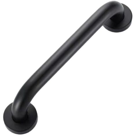 Barre d'appui en Acier Inox Poignée de Baignoire de Salle de Bain pour WC Toilette pour Personnes Âgées/Handicapées/Enfants/Enceinte 30 cm(noir)