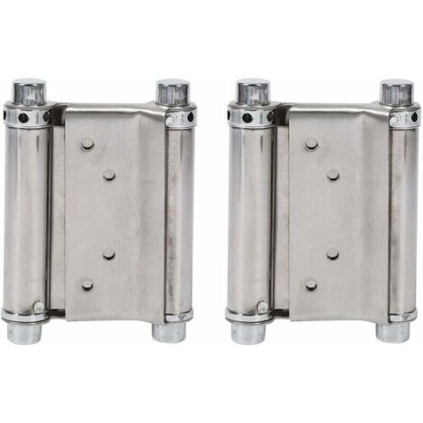 2Pcs Charnières À Ressort Double Action en Acier Inox Charnières de Porte de Saloon Gond Porte Battante, Capacité de Charge Jusqu'à 15 Kg (1/5)
