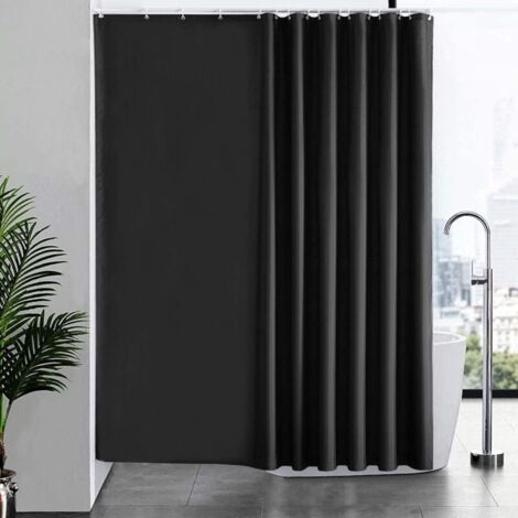 Rideau Douche 240x180 cm,avec 16 Crochets,Extra Large,Lesté,Anti Moisissure,Gris Foncé,Imperméable,Grand Rideaux Baignoire,Tissu Polyester,Antibactérien,Lavable en Machine