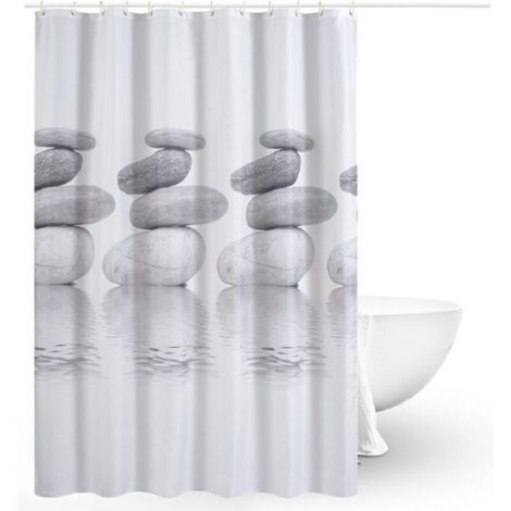 Rideaux de Douche, Rideau de Douche Tissu, Rideau de Douche Anti-moisissure, Rideau de Douche Imperméable, Polyester, Lavable en Machine(180CMx180CM)
