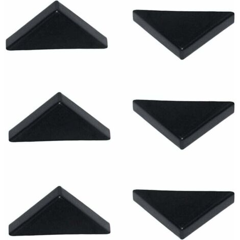 6 mm Protecteurs d'angle Noir pour Verre Pointu, Miroir, Carreaux de céramique, Couvre-Coins à Triple Forme 20 pièces