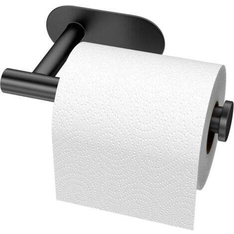 Porte-papier toilette mural en acier inoxydable 304 – Auto-adhésif sans perçage – Couleur noire – Installation rapide et facile (1/5)