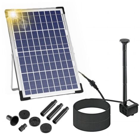 Pompe de fontaine solaire haute puissance 10W - Jet divisé pour vagues - Parfaite pour bassins paysagers