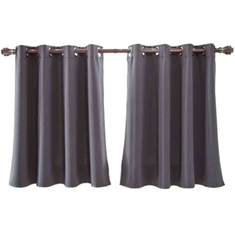 Rideaux Occultants Courts pour Chambre - Longueur Ajustable à Poche pour Tringle - Isolants Thermiques - pour Cuisine/Sous-sol/Salle de Bain - 29x36 Pouces (74x91cm)