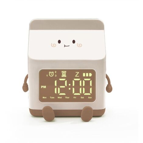 Réveil Mignon pour Petites Filles - Forme Bouteille de Lait - Aide à l'Apprentissage du Sommeil - Usage Domestique ou Scolaire