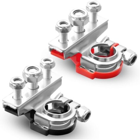 1 Paire Connecteur de Borne de Batterie 12V, Supérieure de Batterie de Loisir 3 Voies, Coupe Circuit Batterie en Laiton à Serrage Sécurisé pour Voitures pour Voiture/Moto/Camion/Navire