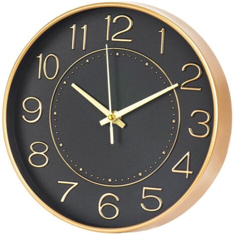 Horloge Murale Enfant Radio-Pilotée 25cm - Silencieuse - Réglage Automatique de l'Heure - Pour Salon, Cuisine, Bureau