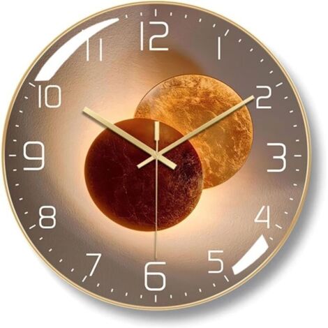 Horloge Murale Art Déco 30cm en Métal Moderne - Silencieuse - pour Salon, Chambre, Bureau, Salle d'Étude