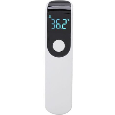 Pistolet thermomètre infrarouge sans contact portable, thermomètre frontal numérique pour hôtels et maison. Design blanc, facile à utiliser et fiable.