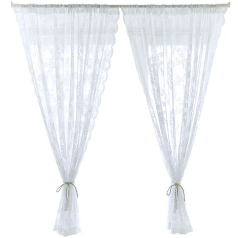 Rideaux en Voile Contemporains Blancs à Poche pour Tringle - 29x47 Pouces (74x119cm)