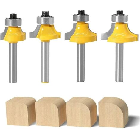 Fraises à défoncer en carbure 8mm – Lot de 4 – Pour bois dur – Coupe lisse et précise – Compatible avec routeurs 1/4 pouce - 8Mmnettoyage