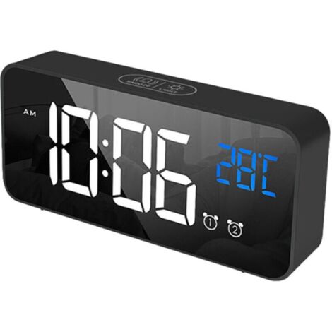 Réveil Digital de Chevet - Double Alarme, Fonction Répétition, Charge USB - Luminosité Ajustable