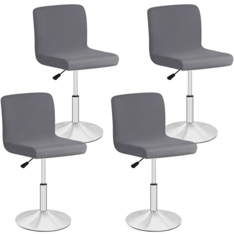 Lot de 4 housses de chaise haute extensibles – Lavables et amovibles – Pour chaises pivotantes de 31-37 cm – Couleur gris