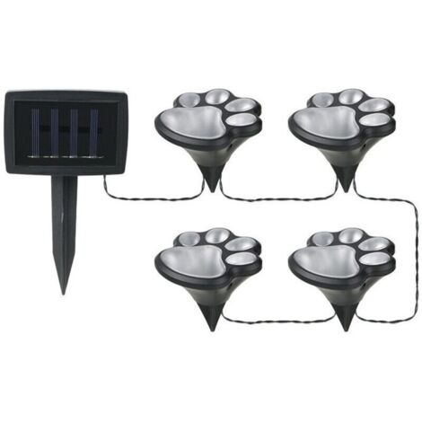 Lampes Solaires Décoratives Patte d'Animal - pour Chien, Chat - pour Patio, Jardin, Allée, Pelouse - Idéal pour les Amateurs d'Animaux