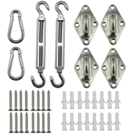 Kit de Fixation pour Voile d'Ombrage, Inoxydable pour Voile d'Ombrage, pour Une Installation en Toute Sécurité des Auvents Carrés Et Triangulaires