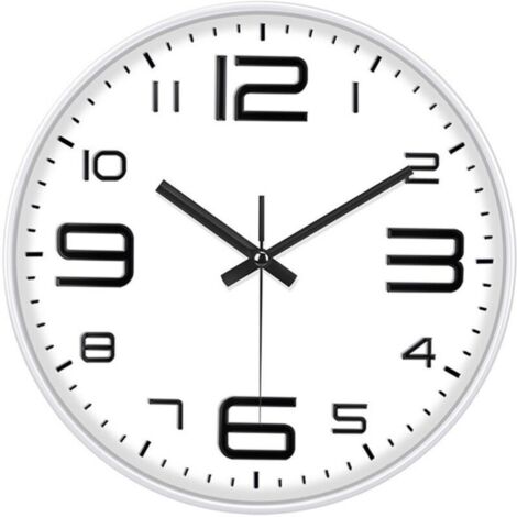 Horloge Ronde 30cm Moderne et Silencieuse - Fonctionne sur Piles à Quartz - Design Décoratif pour Toutes les Pièces de la Maison ou du Bureau