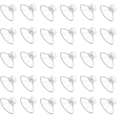 Lot de 30 ventouses en PVC transparent 40mm – Fixation avec filetage et écrous moletés – Pour fenêtres, miroirs et surfaces lisses - 30PCS (1/5)