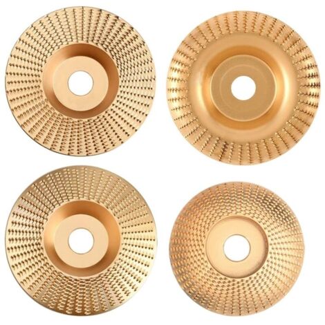 4Pcs Disque Bois Meuleuse en Bois en Carbure de Tungstène pour Façonner, Meuler et Couper - Compatible avec Meuleuses d'angle 115 mm ou 125mm
