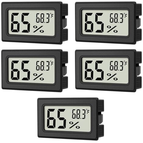 Thermo-hygromètre intérieur, 5 x mini hygromètre intérieur, pour serre, boîte reptile, voiture, maison, bureau. Pratique et polyvalent.