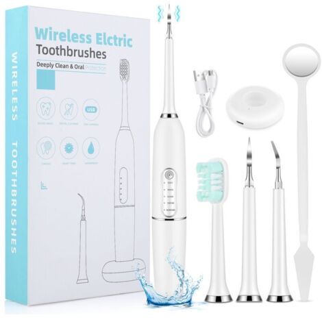 Brosse à dents électrique avec hydropulseur 3-en-1 - Ultrasonique + irrigateur buccal + nettoyeur - Soin complet