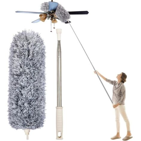 Plumeau microfibre extensible 76,2 à 254,4 cm – Poignée en acier inoxydable – Nettoyage ventilateurs, stores, luminaires (1/5)