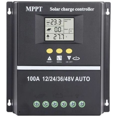 Contrôleur de Charge Solaire , Double Port USB, Écran LCD Rétroéclairé, Régulateur 12V/24V/36V/48V Auto-Adaptatif