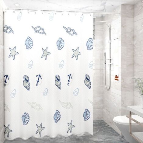 Rideau pour Baignoire Blanc - avec Doublure Snap-In Amovible - Facile à Nettoyer en Machine
