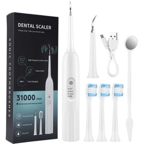 Set brosse à dents électrique ultrasonique domestique - Détartrage et blanchiment - Soin dentaire professionnel