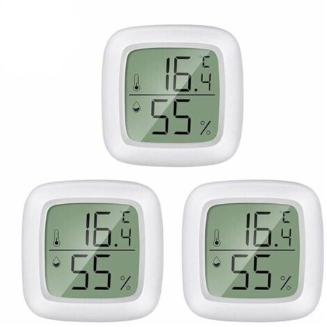 3pcs - thermomètre électronique et hygromètre de haute précision avec aimant intégré et ruban adhésif double face. Best-seller Amazon, mini pour intérieur