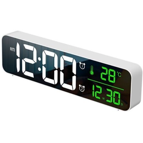 Réveil Numérique LED Blanc avec Fonction Musique - Votre Compagnon Idéal pour le Réveil
