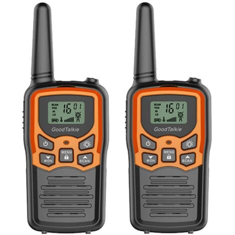 Talkie-walkie longue portée - Randonnée, camping, usage domestique - Pack de 2 (orange) - Communication fiable et portable pour toutes activités