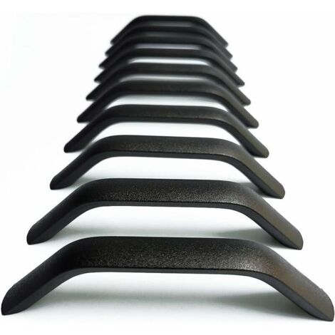 Lot de 10 poignées de meuble 128 mm – Acier inoxydable noir mat – Installation facile avec vis M4 – Pour armoires et tiroirs (1/5)